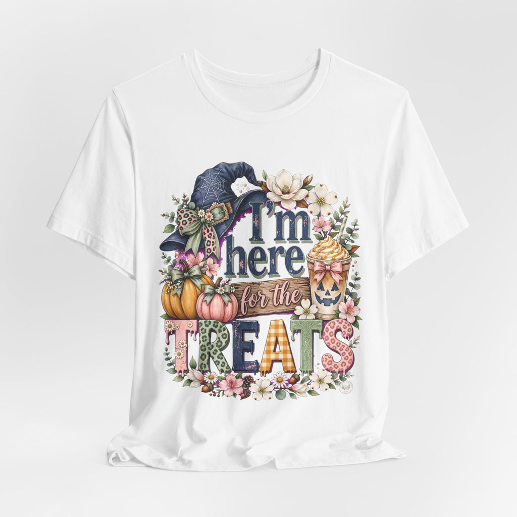 I’m Here for the Treats Tee — Cute Halloween/Autumn Pumpkin Graphic T-Shirt