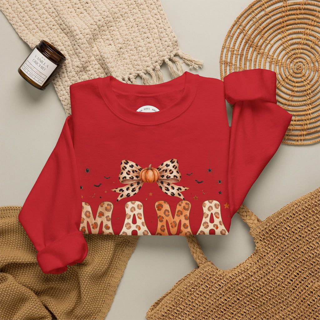 Mama Leopard Bow Sweatshirt