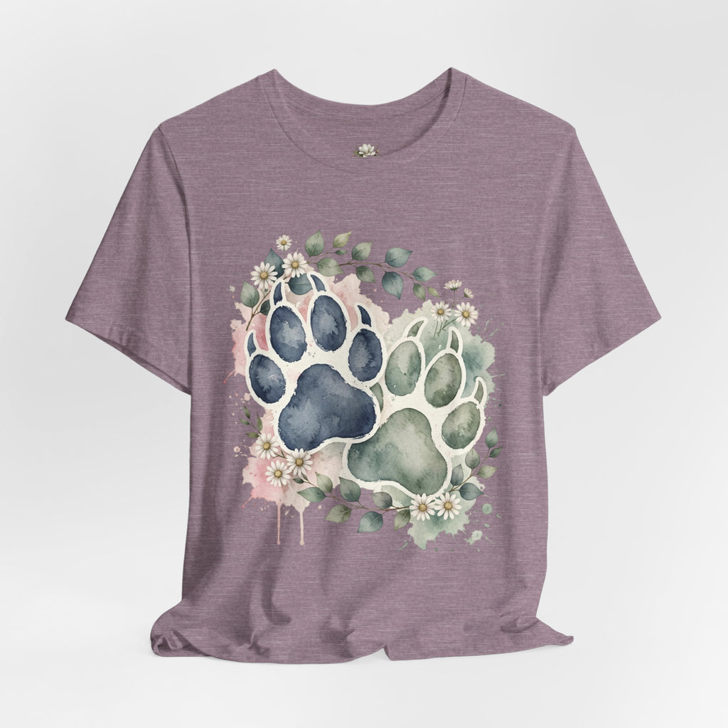 Floral Watercolor Paw Print T-Shirt Southern Soul and Grace