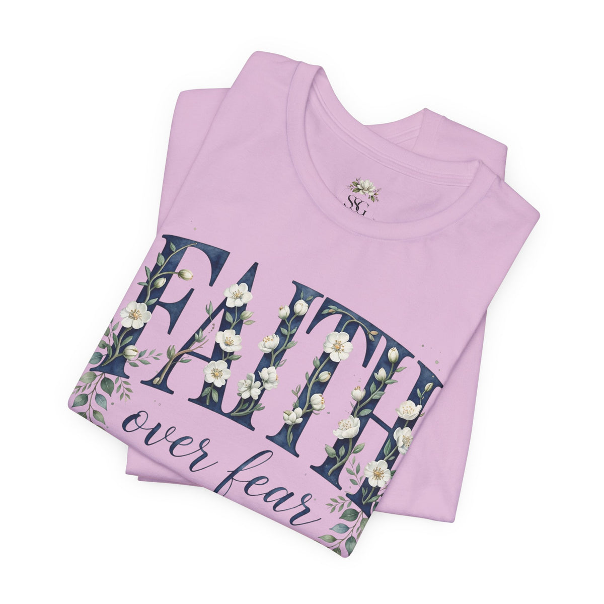 Faith Over Fear T‑Shirt — Floral Scripture Tee (Isaiah 41:10)
