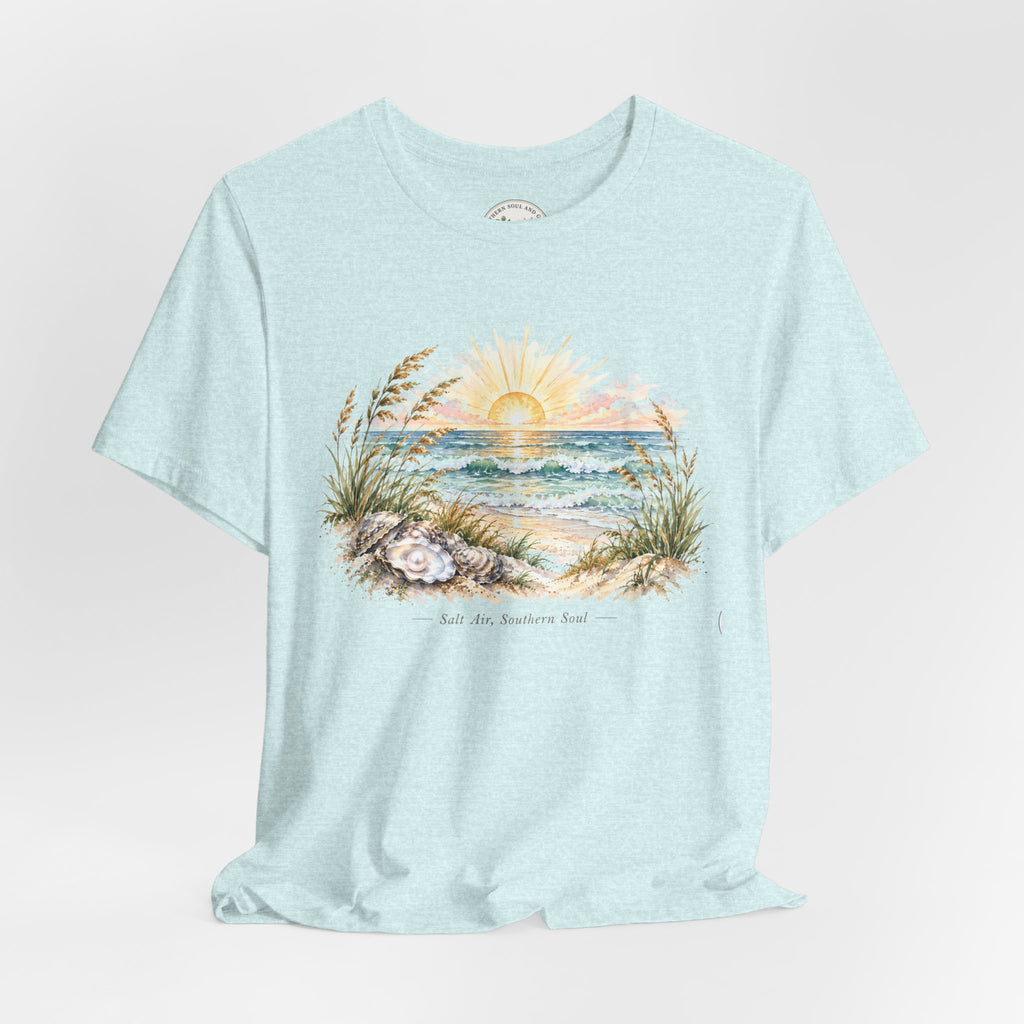 Sunrise Beach Tee — Coastal Ocean Sunset Graphic T-Shirt