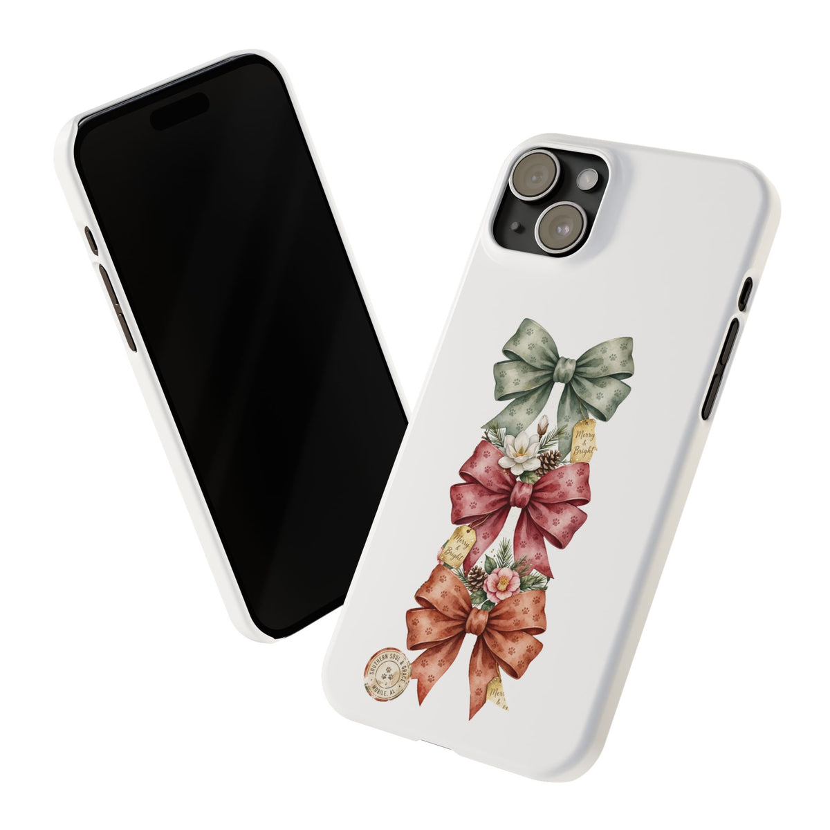 Slim Phone Case — Vintage Bow Trio Floral Design