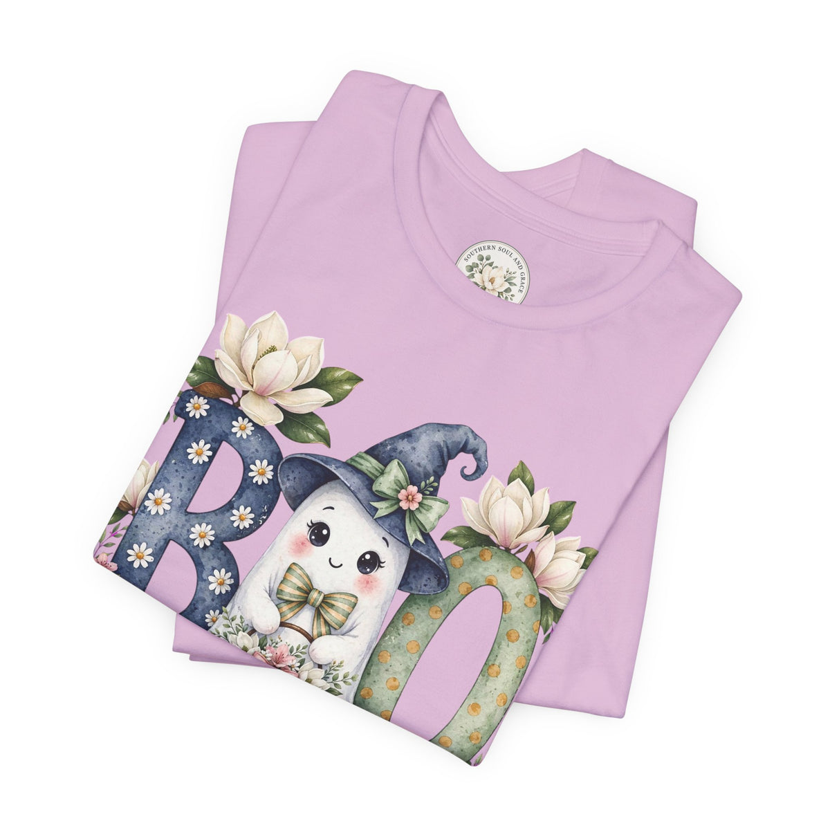 Boo Floral Ghost Tee — Cute Halloween Ghost & Pumpkin Shirt