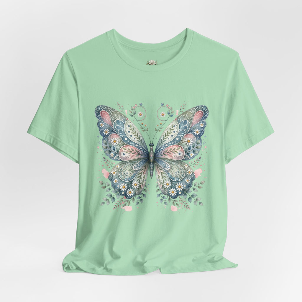 Butterfly Floral Tee — Watercolor Boho Butterfly Graphic T-Shirt