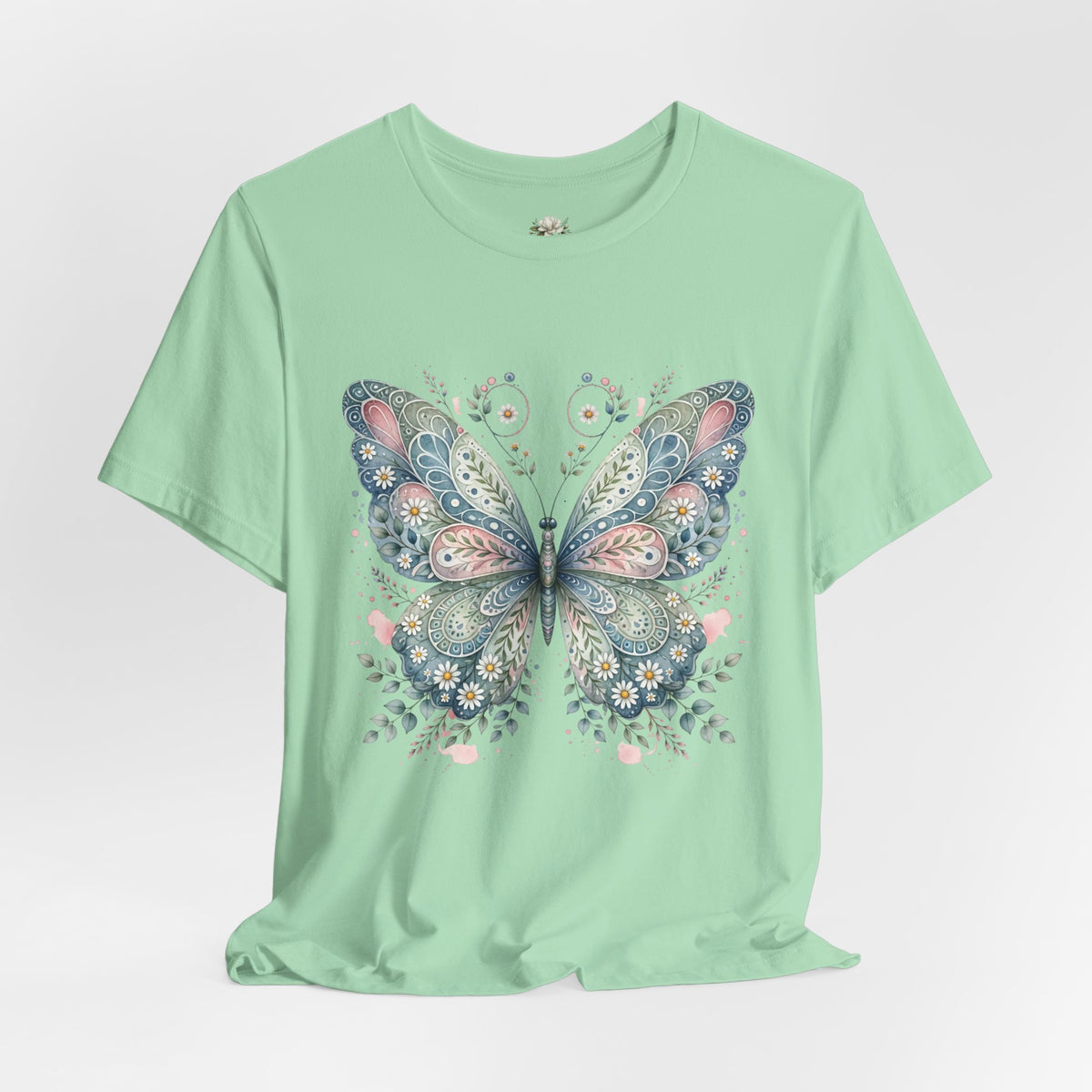 Butterfly Floral Tee — Watercolor Boho Butterfly Graphic T-Shirt