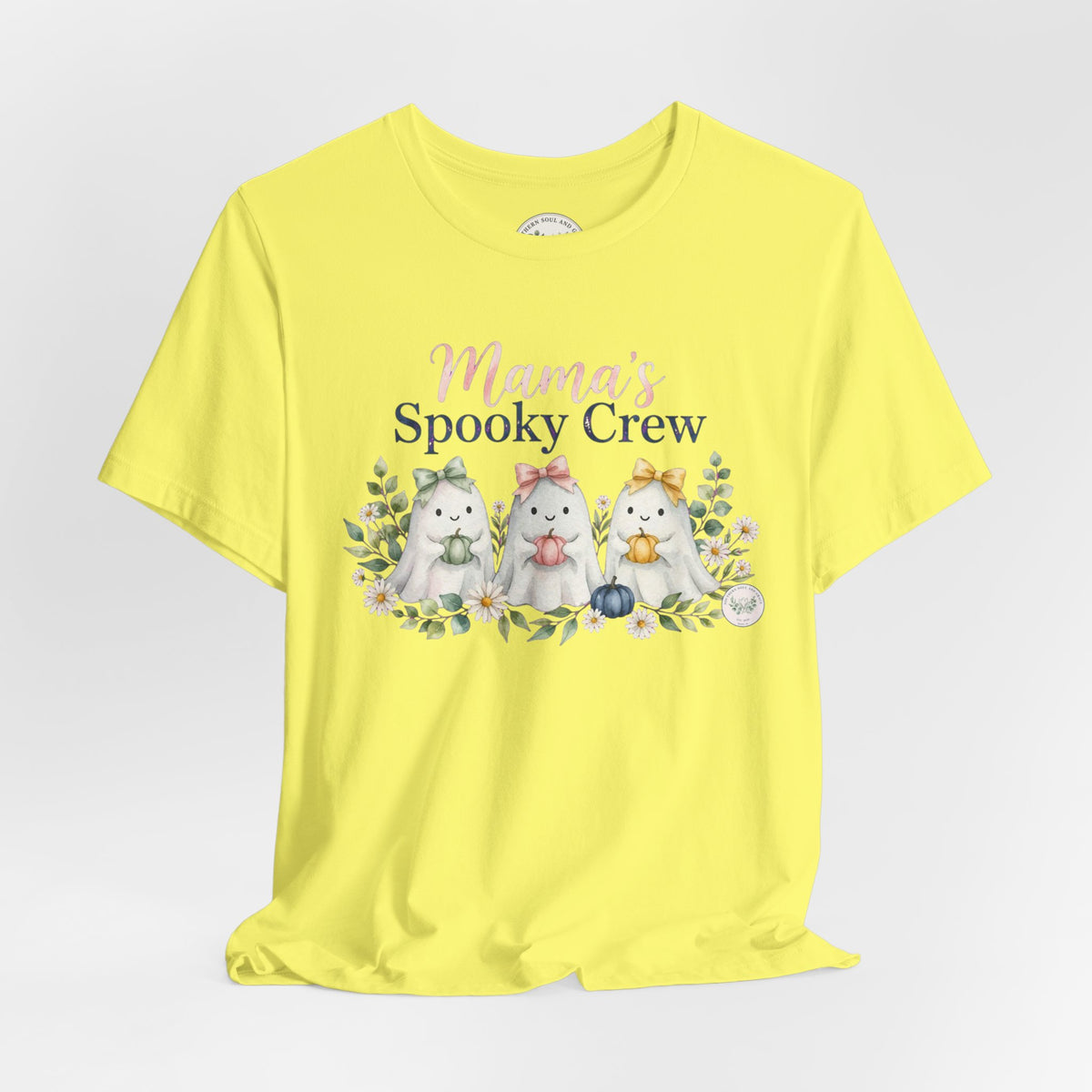 Mama's Spooky Crew T-Shirt — Cute Pastel Halloween Tee for Moms & Kids