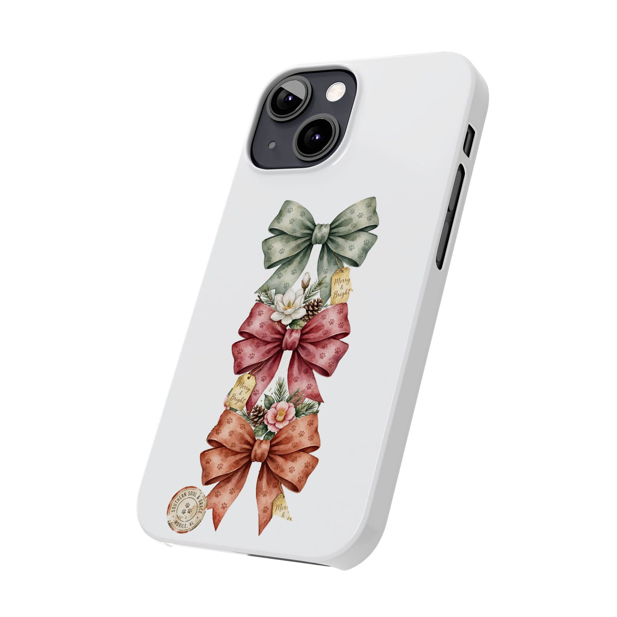 Slim Phone Case — Vintage Bow Trio Floral Design