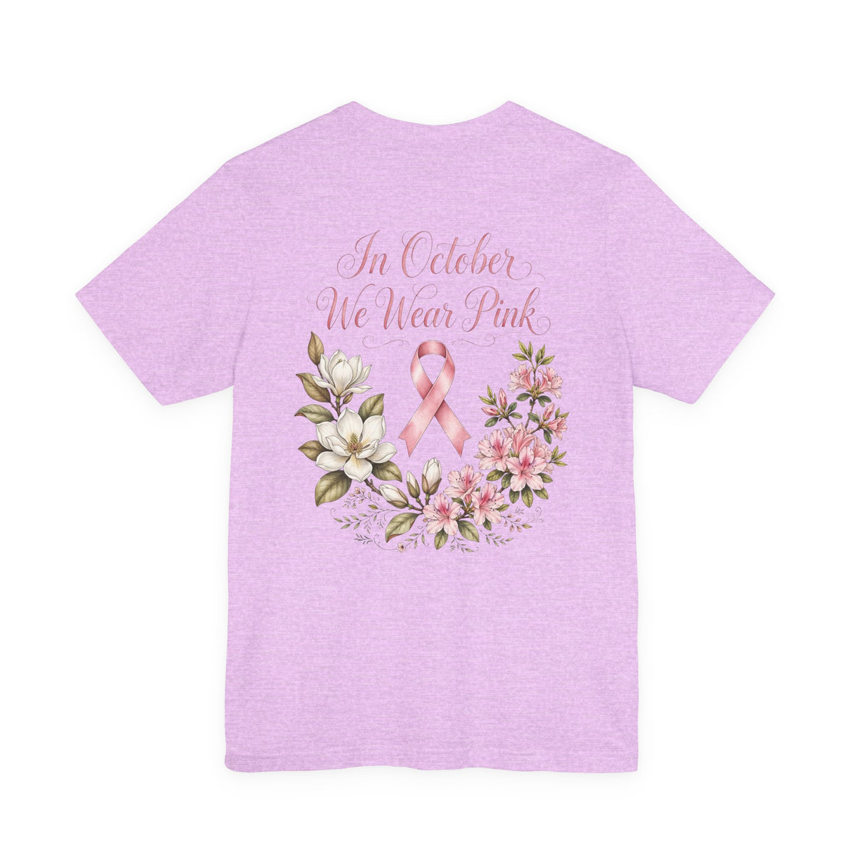 Breast Cancer Awareness Floral Tee — "In October We Wear Pink" T-Shirt - view 21
