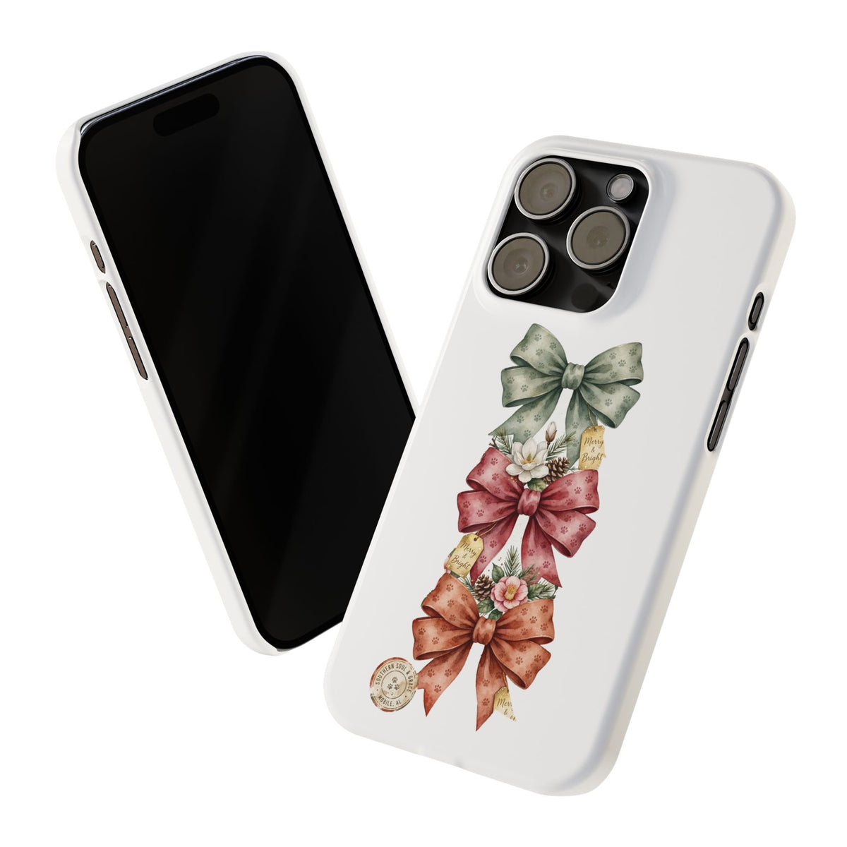 Slim Phone Case — Vintage Bow Trio Floral Design