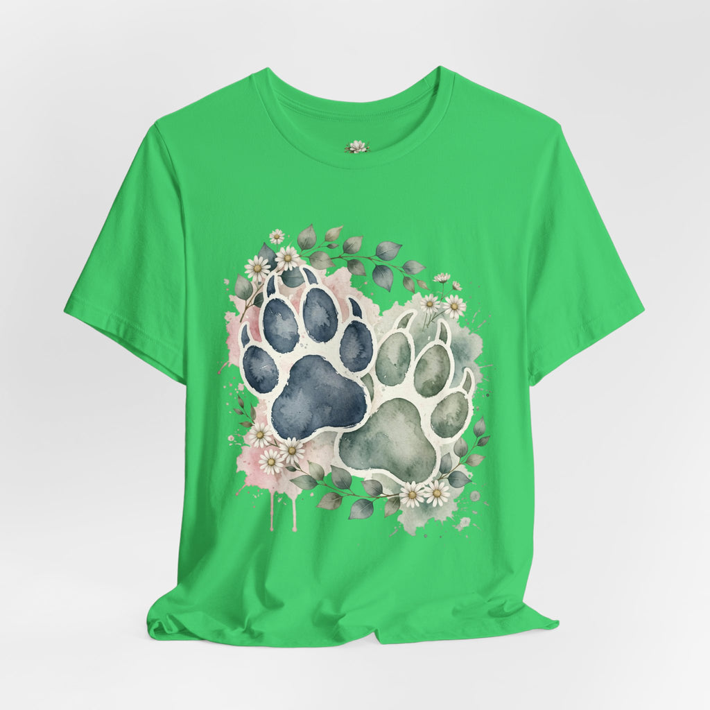 Floral Watercolor Paw Print T-Shirt Southern Soul and Grace