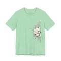 Floral Magnolia Tee — Minimal Side Bouquet T-Shirt