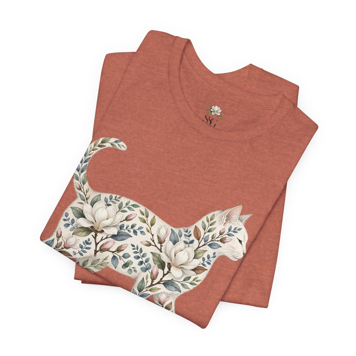 Floral Cat Tee — "Southern Soul and Grace" Graphic T-Shirt