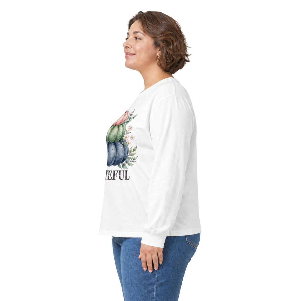 Grateful Pastel Pumpkin Stack Long Sleeve Tee