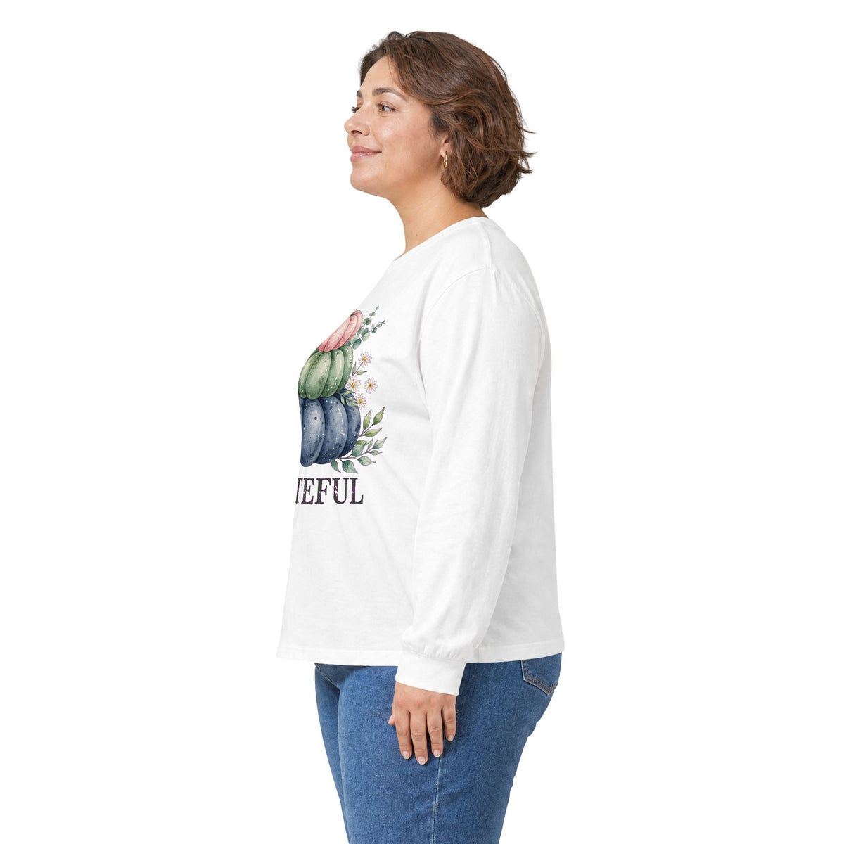 Grateful Pastel Pumpkin Stack Long Sleeve Tee