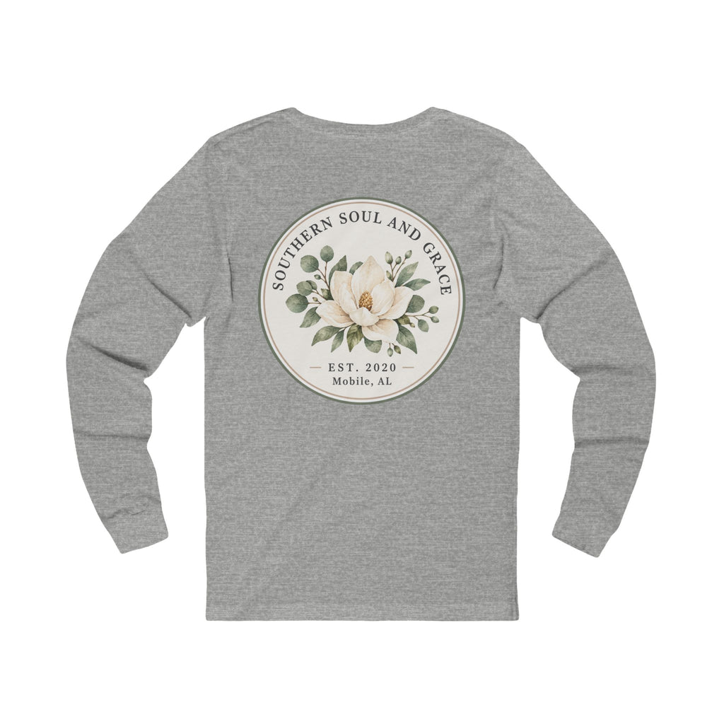 Long Sleeve Tee — Southern Soul and Grace Magnolia Graphic