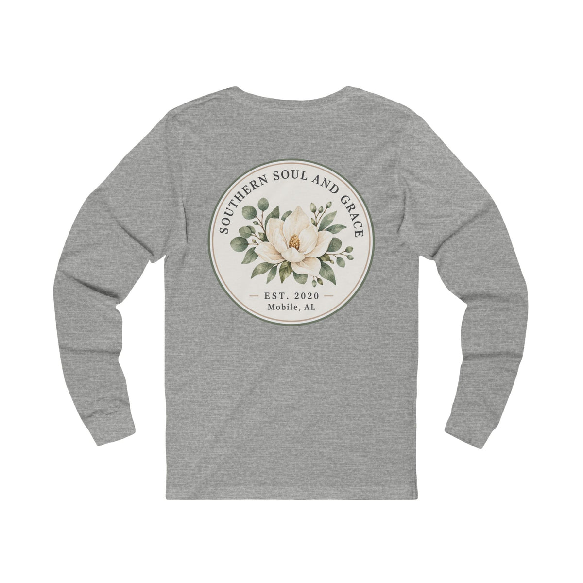 Long Sleeve Tee — Southern Soul and Grace Magnolia Graphic