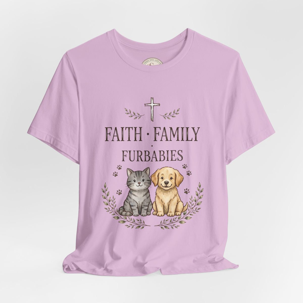 Faith Family Furbabies T-Shirt — Cute Pet Faith Shirt for Cat & Dog Lovers