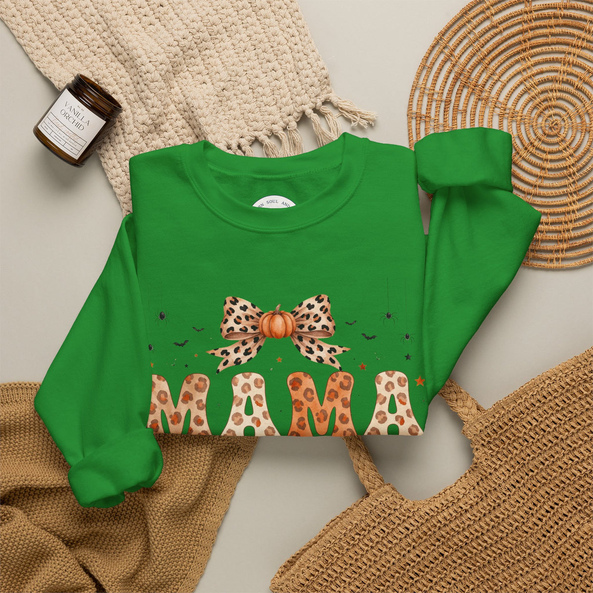 Mama Leopard Bow Sweatshirt