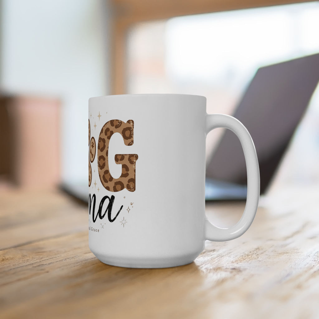 Dog Mama Leopard Paw Ceramic Mug — Cute Pet Mom Coffee Cup (11oz & 15oz)