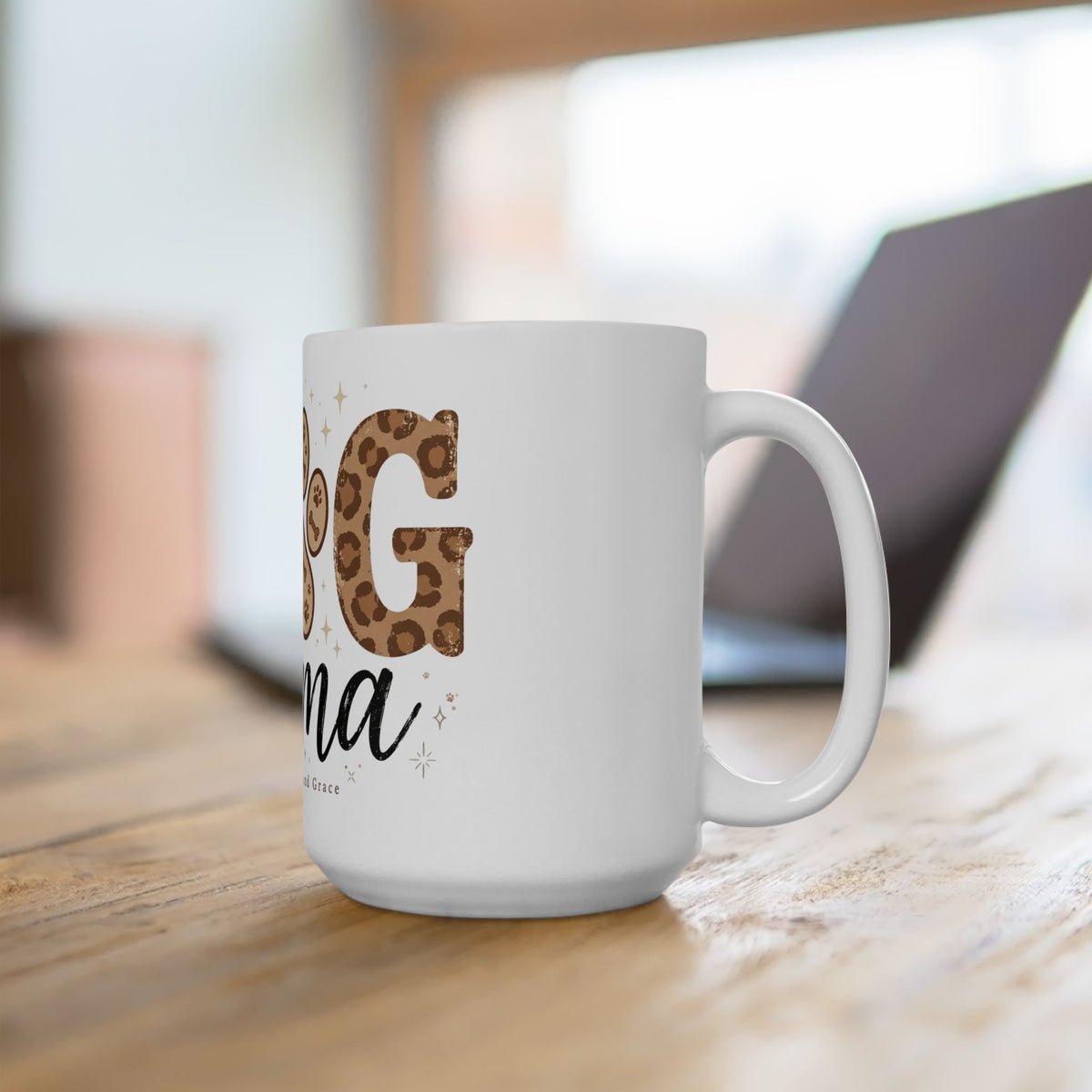 Dog Mama Leopard Paw Ceramic Mug — Cute Pet Mom Coffee Cup (11oz & 15oz)