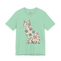 Floral Cat T-Shirt — Vintage Botanical Kitty Tee