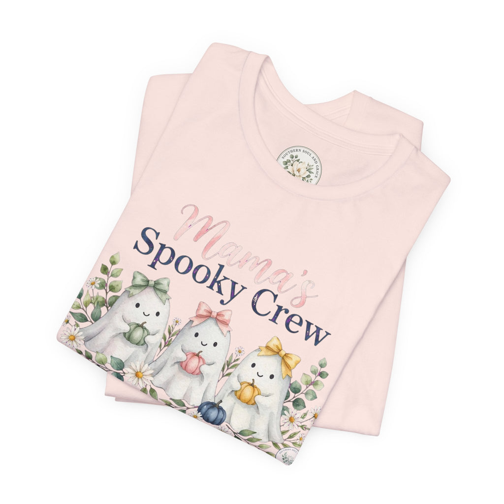 Mama's Spooky Crew T-Shirt — Cute Pastel Halloween Tee for Moms & Kids