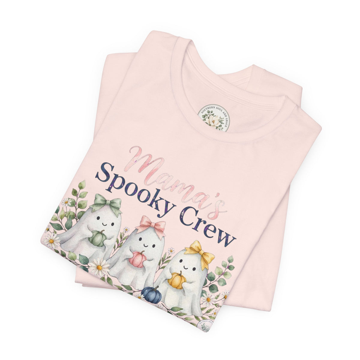 Mama's Spooky Crew T-Shirt — Cute Pastel Halloween Tee for Moms & Kids