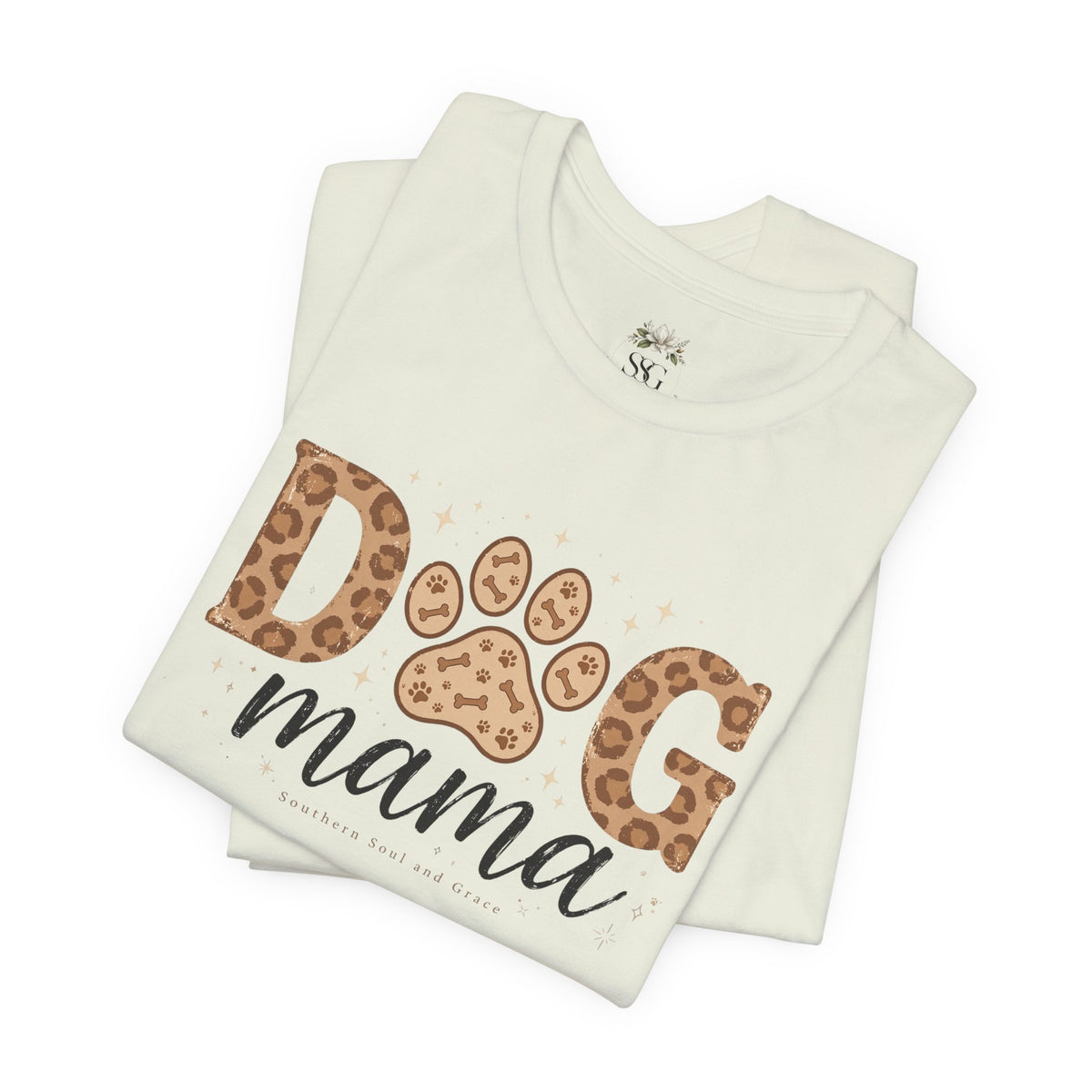 Dog Mama T‑Shirt — Leopard Paw Graphic Tee for Dog Lovers
