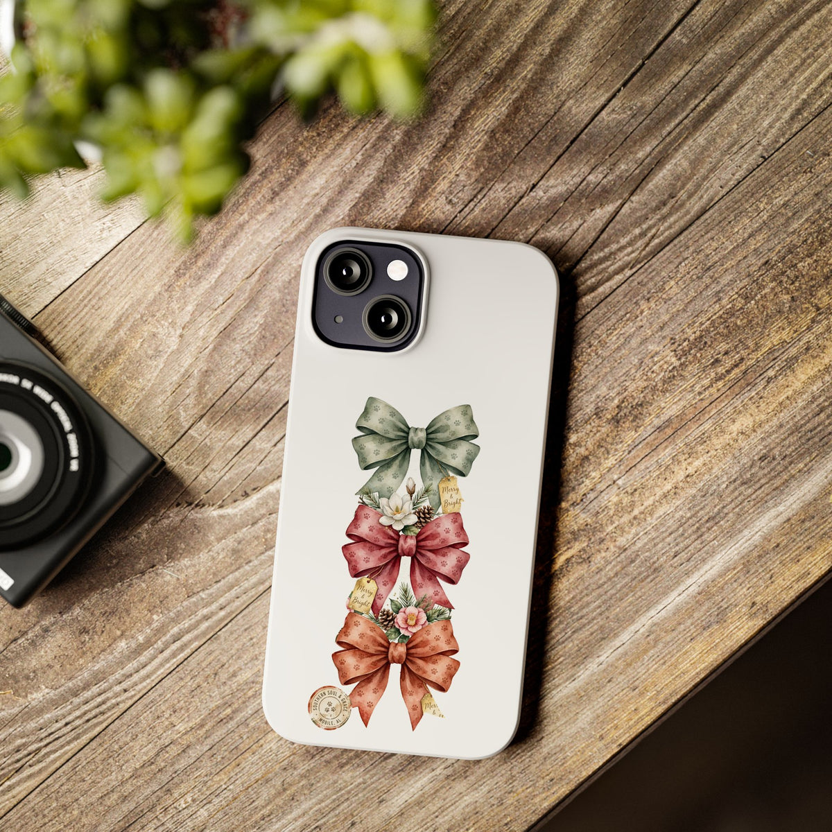 Slim Phone Case — Vintage Bow Trio Floral Design