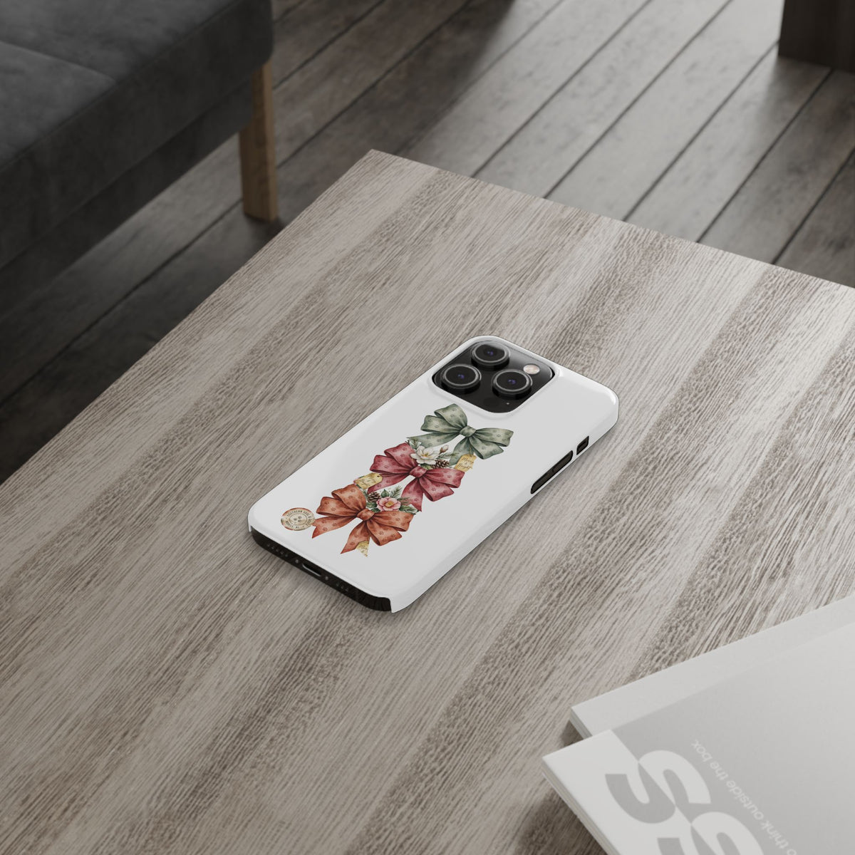 Slim Phone Case — Vintage Bow Trio Floral Design