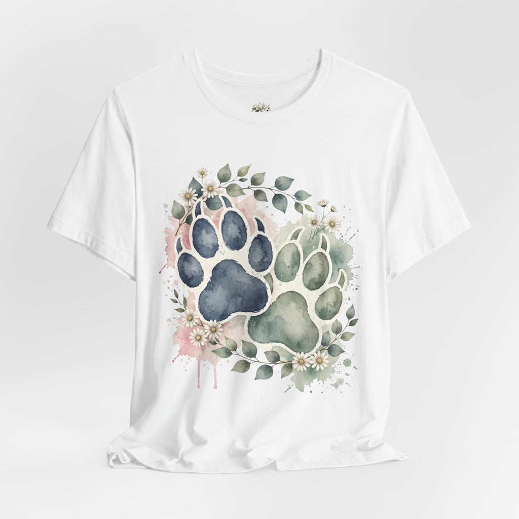 Floral Watercolor Paw Print T-Shirt Southern Soul and Grace