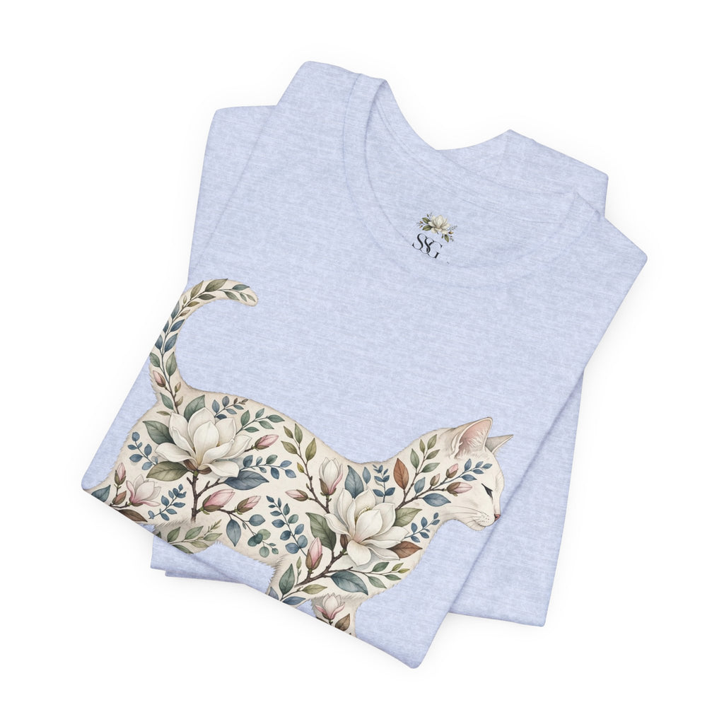 Floral Cat Tee — "Southern Soul and Grace" Graphic T-Shirt