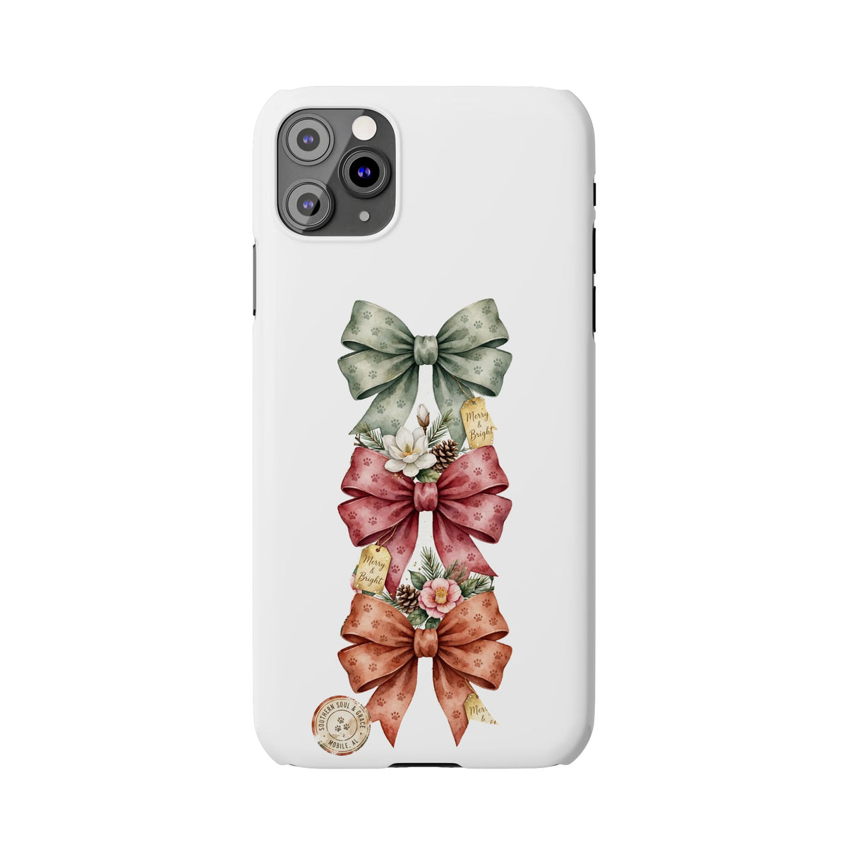 Slim Phone Case — Vintage Bow Trio Floral Design