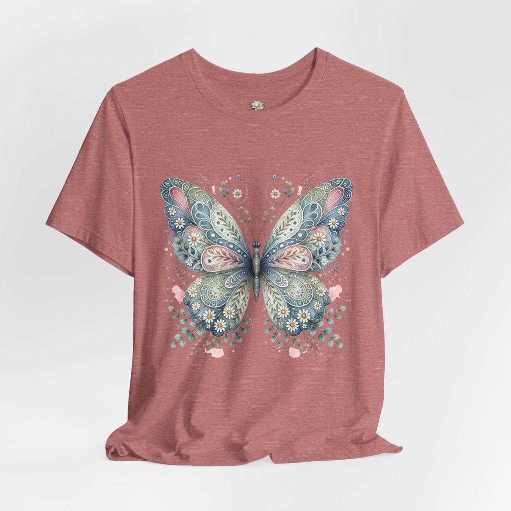 Butterfly Floral Tee — Watercolor Boho Butterfly Graphic T-Shirt
