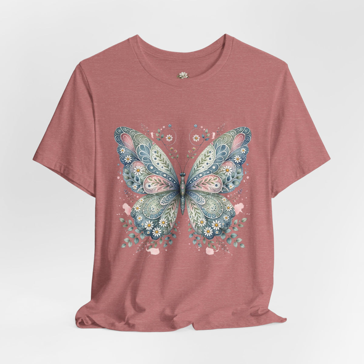 Butterfly Floral Tee — Watercolor Boho Butterfly Graphic T-Shirt