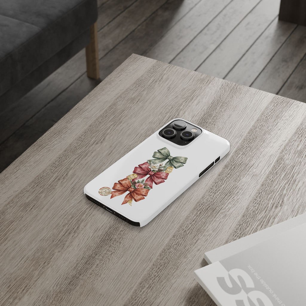 Slim Phone Case — Vintage Bow Trio Floral Design