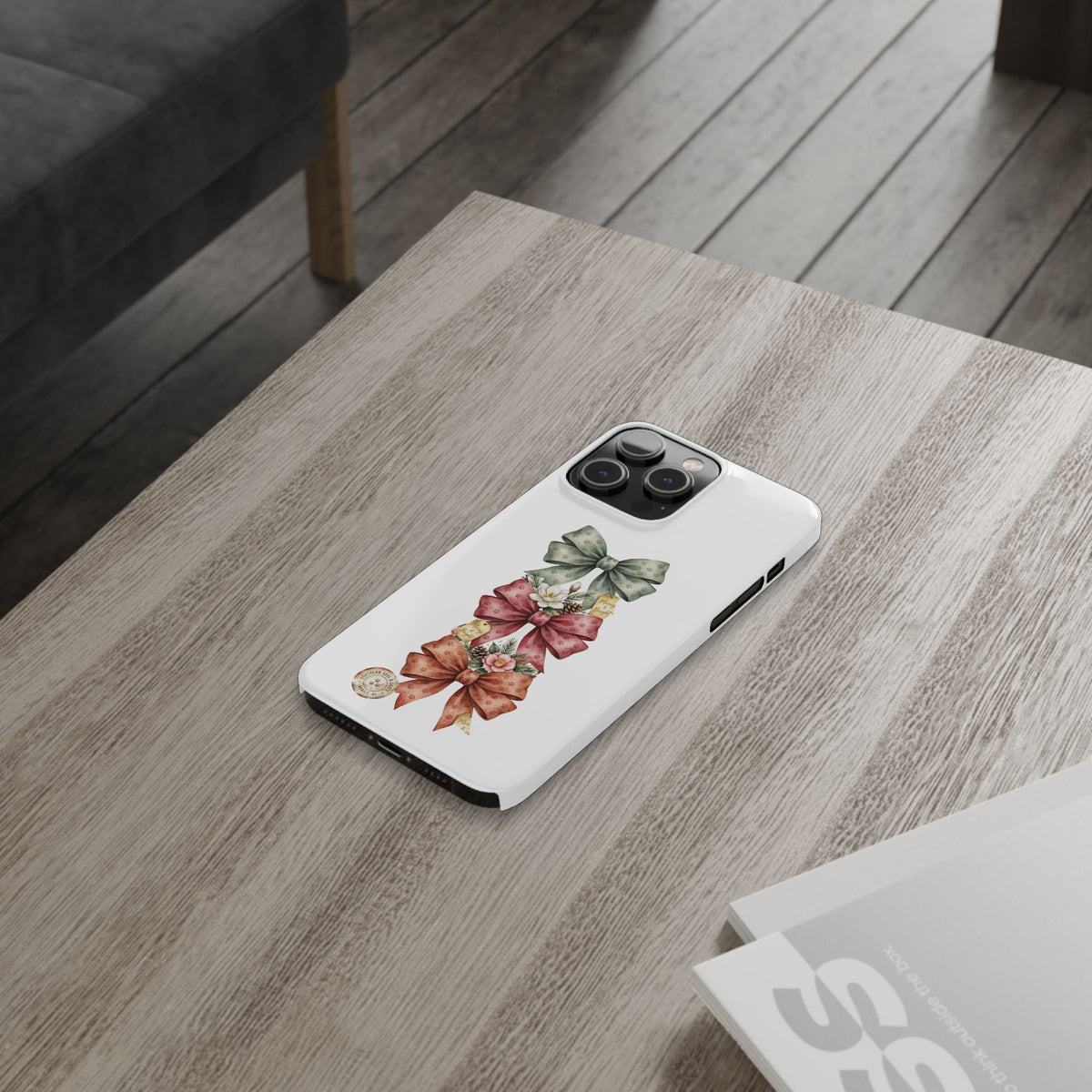 Slim Phone Case — Vintage Bow Trio Floral Design