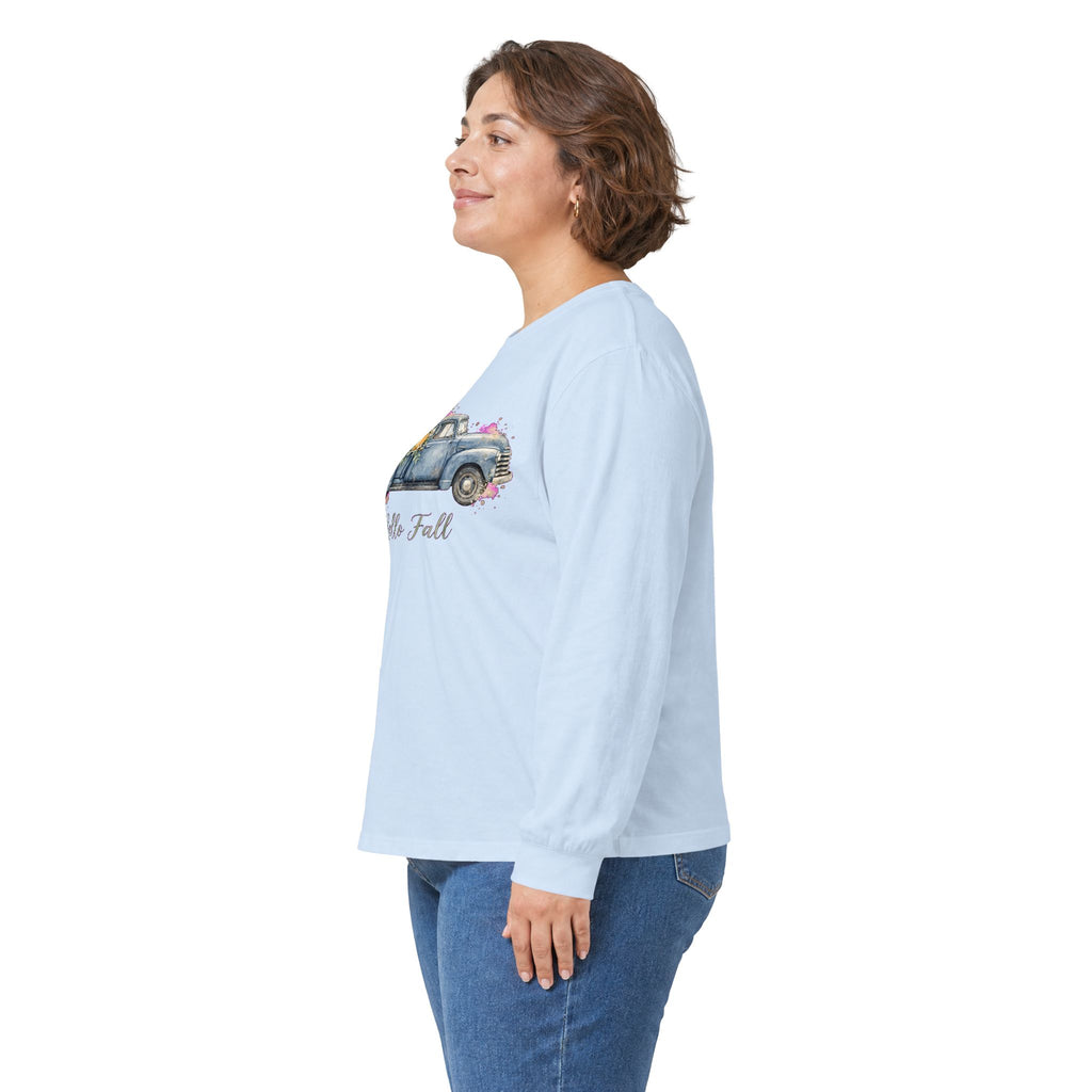 Hello Fall Vintage Truck Long Sleeve Tee