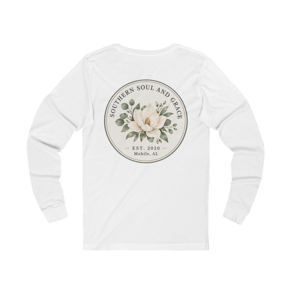 Long Sleeve Tee — Southern Soul and Grace Magnolia Graphic