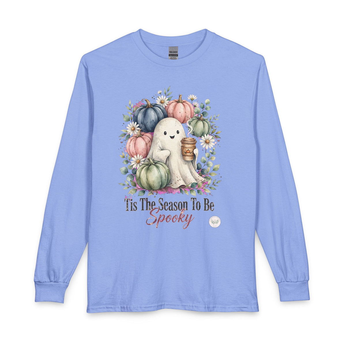 Spooky Season Ghost Long Sleeve Tee – "Tis The Season To Be Spooky" Halloween Shirt