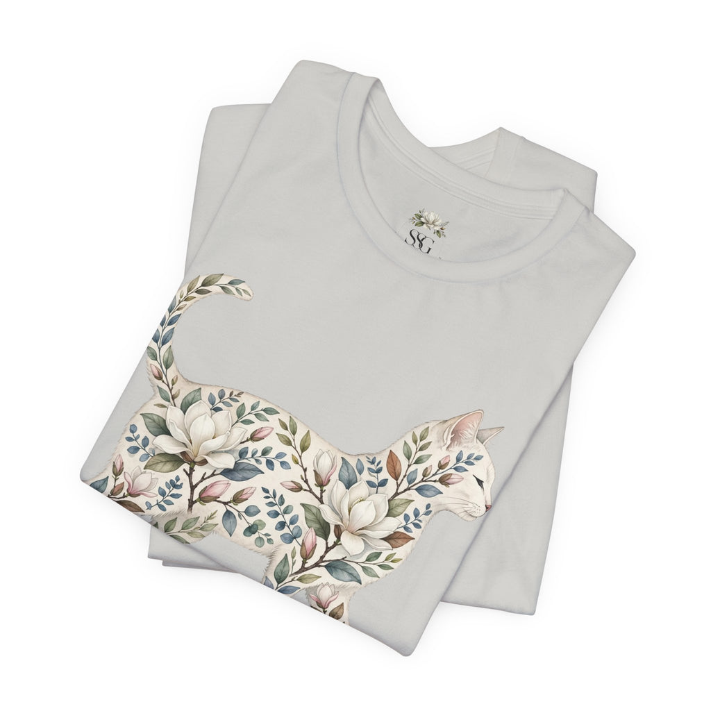 Floral Cat Tee — "Southern Soul and Grace" Graphic T-Shirt