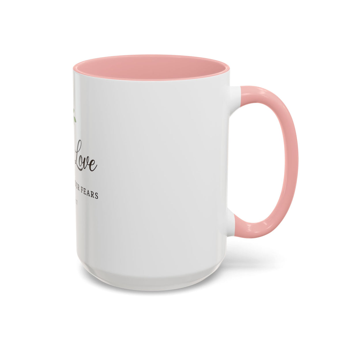 With His Love Christian Coffee Mug — Zephaniah 3:17 Inspirational Accent Mug