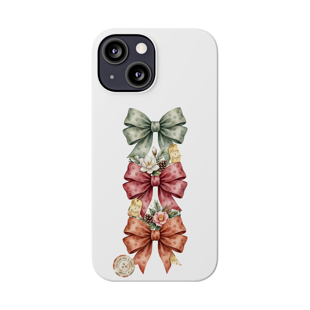 Slim Phone Case — Vintage Bow Trio Floral Design
