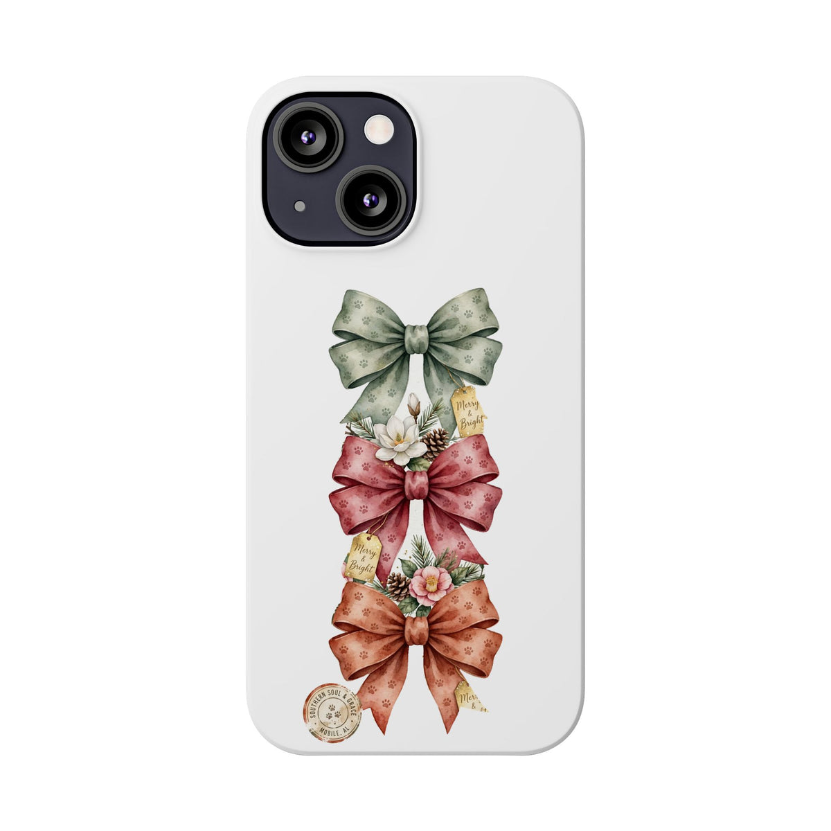 Slim Phone Case — Vintage Bow Trio Floral Design