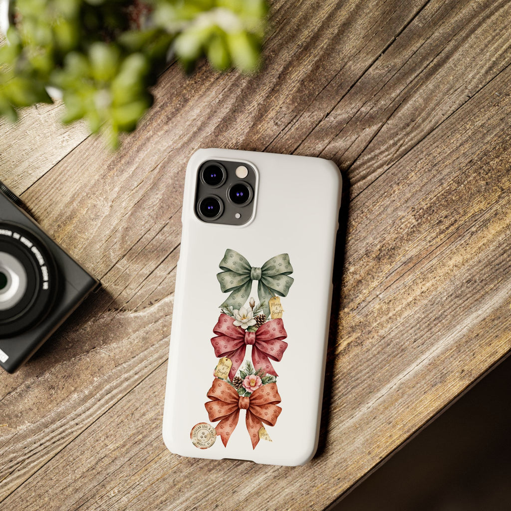 Slim Phone Case — Vintage Bow Trio Floral Design