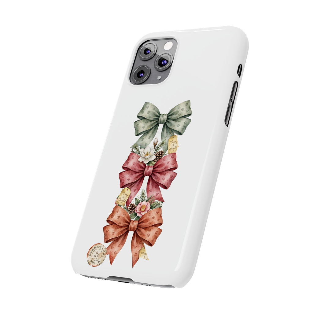 Slim Phone Case — Vintage Bow Trio Floral Design