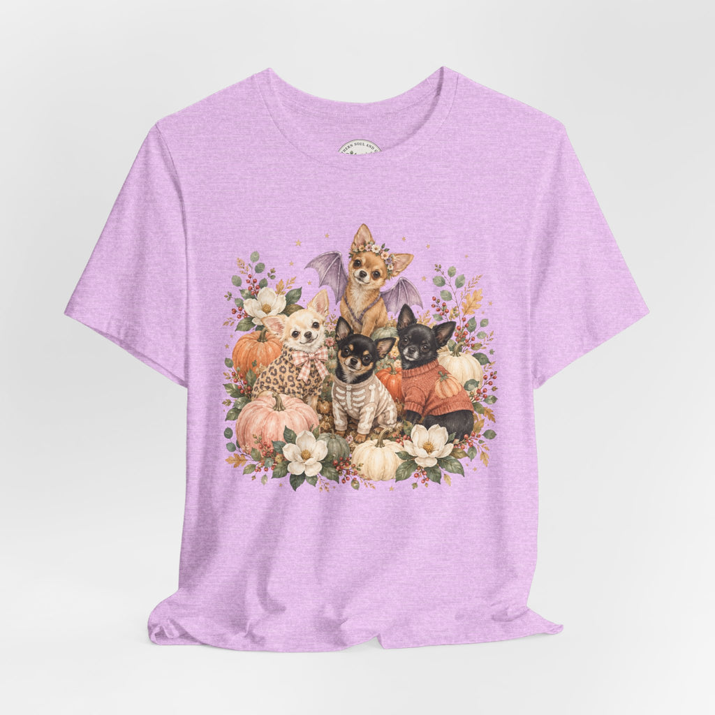 Halloween Puppies Pumpkin Tee — Cute Dogs in Costumes Fall T-Shirt