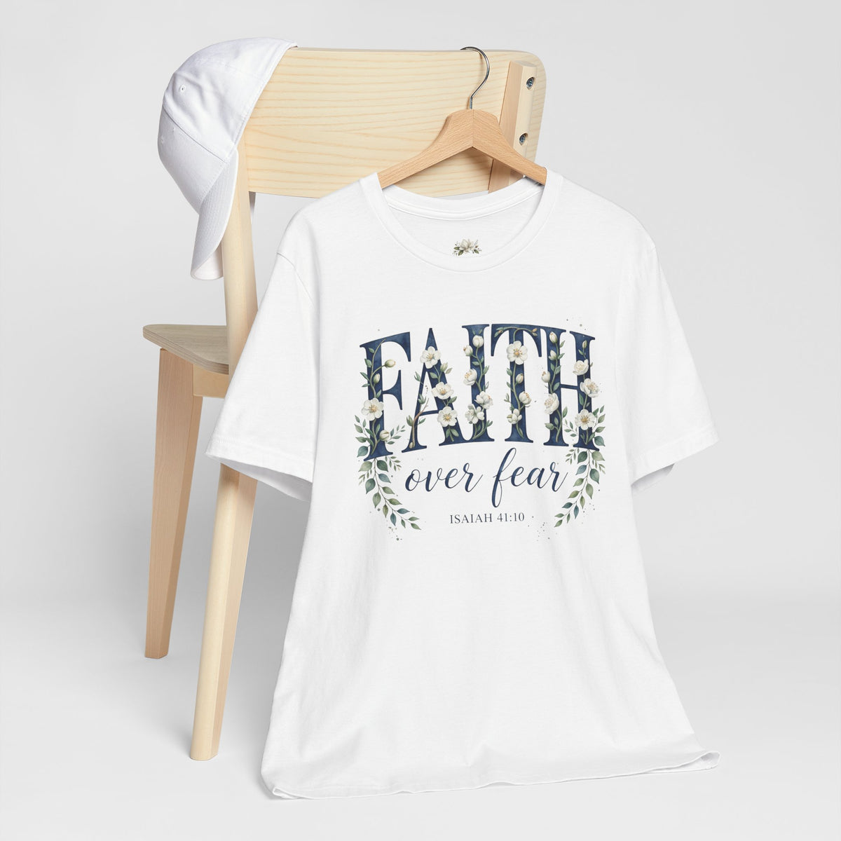 Faith Over Fear T‑Shirt — Floral Scripture Tee (Isaiah 41:10)