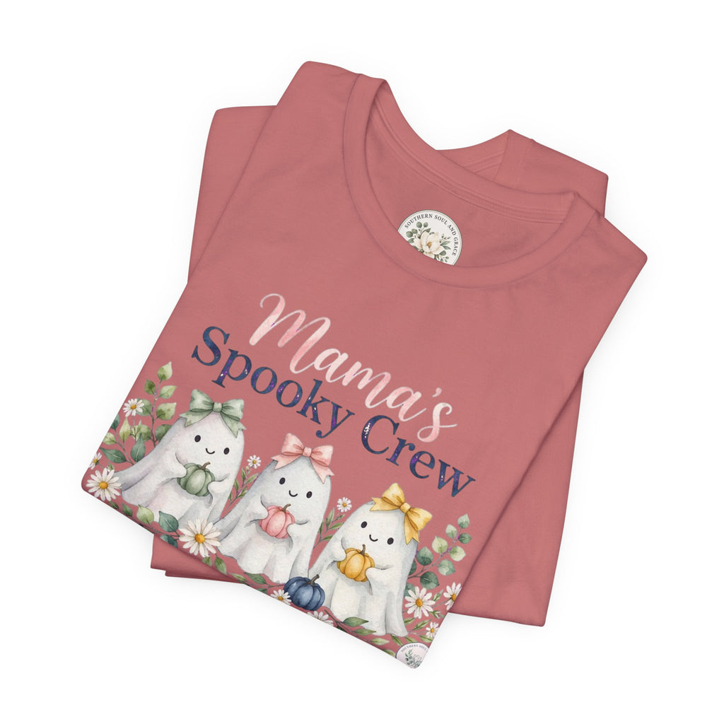 Mama's Spooky Crew T-Shirt — Cute Pastel Halloween Tee for Moms & Kids