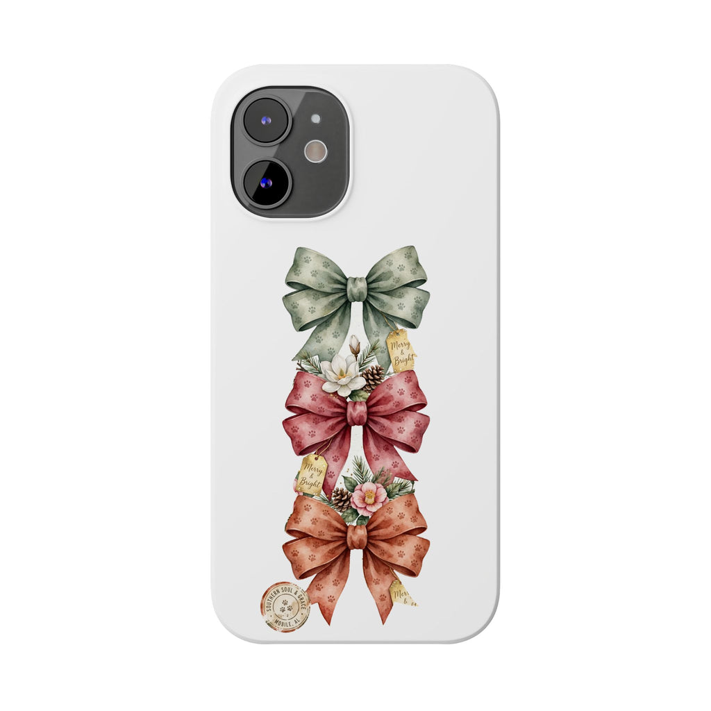 Slim Phone Case — Vintage Bow Trio Floral Design